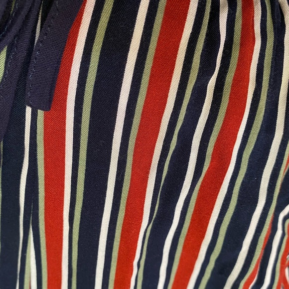 Red blue green white striped jumpsuit - Picture 3 of 5